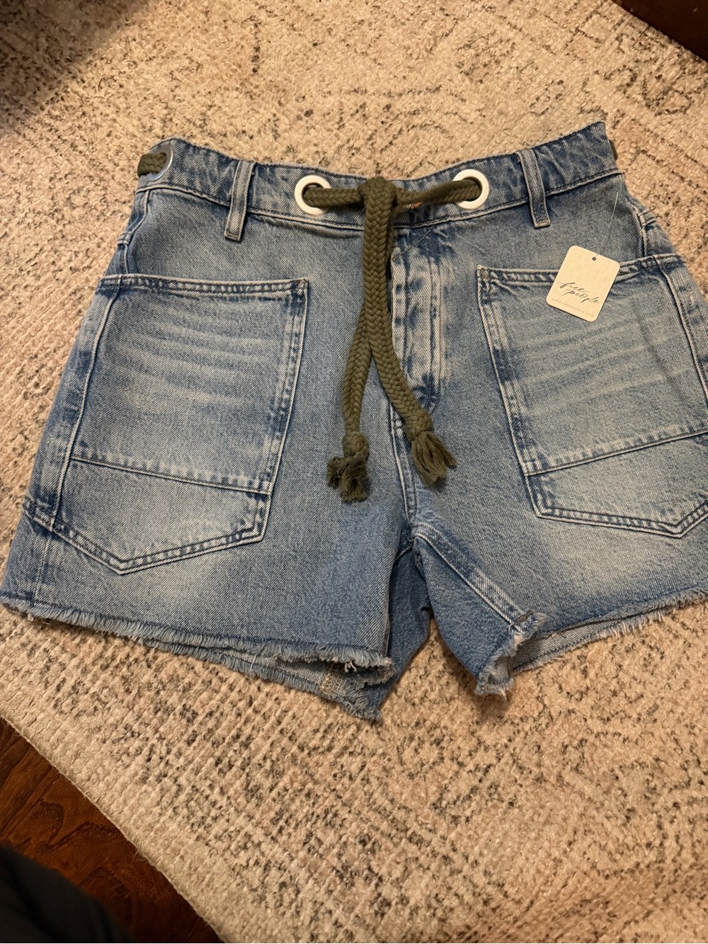 Free People Light Blue Denim Shorts with Tag